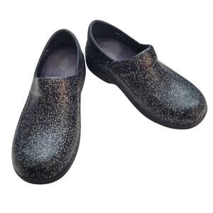 Black Speckled Croc Clogs, sz. 9